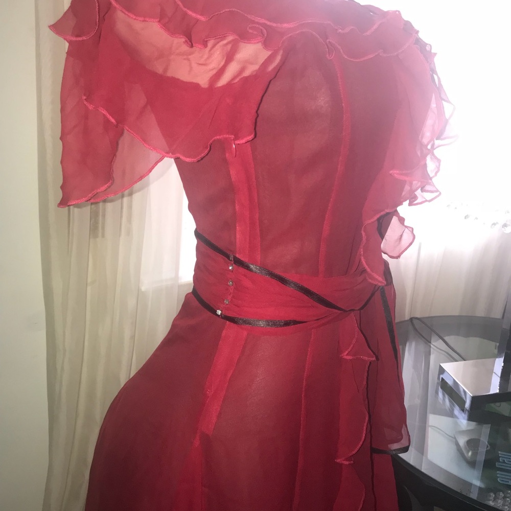 Chloe Red Silk Maxi Dress